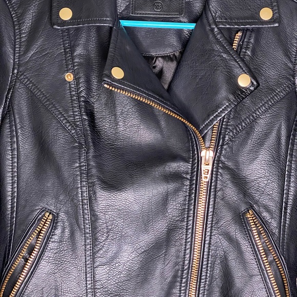 Blank NYC Vegan Moto Jacket Looks New Size XS Gold Tone Hardware Retail $125 - Picture 2 of 14
